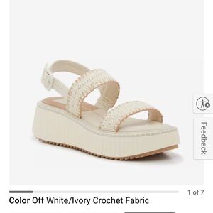 Dolce Vita Cream Platform Sandals with Cushioned Footbed